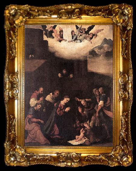 framed  Lodovico Mazzolino The Adoration of the Shepherds, ta009-2